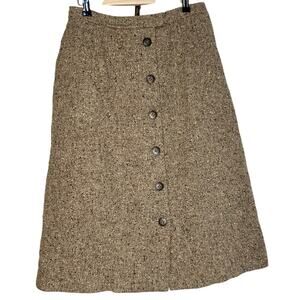 Dalton‎ Vintage 100% Wool Brown Knee Length Pencil Skirt